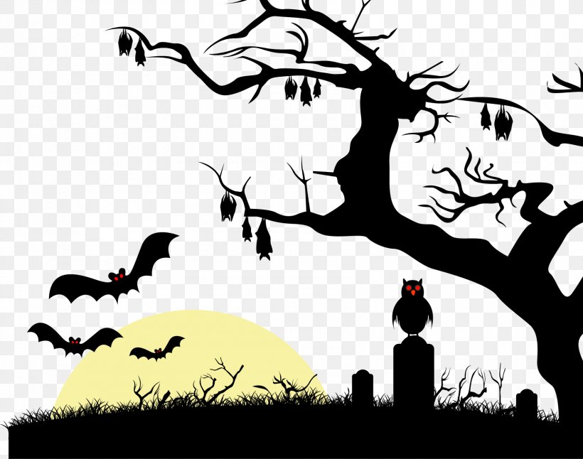 Halloween Garage Door Decorative Arts Trick-or-treating, PNG, 1700x1340px, Halloween, Art, Black And White, Branch, Decal Download Free
