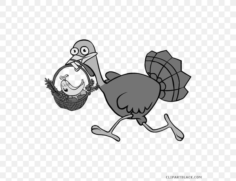 Clip Art Domesticated Turkey Turkey Meat Turkey Trot Thanksgiving, PNG, 600x630px, Domesticated Turkey, Beak, Bird, Black And White, Cartoon Download Free