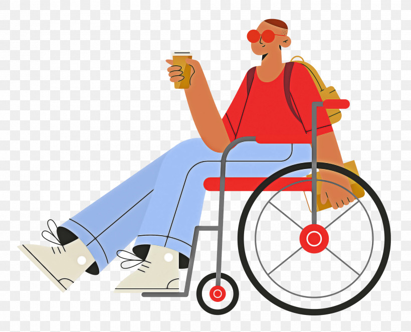 Sitting On Wheelchair Wheelchair Sitting, PNG, 2500x2020px, Wheelchair, Behavior, Bicycle, Cartoon, Health Download Free