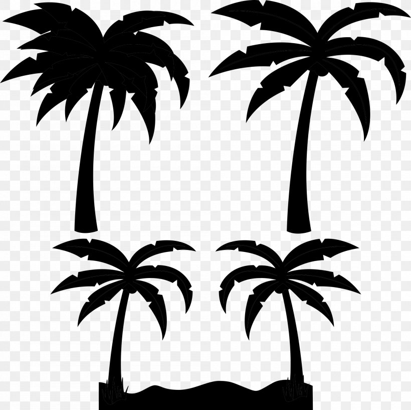 Palm Trees Clip Art Image Chamaedorea, PNG, 2000x1995px, Palm Trees, Arecales, Asian Palmyra Palm, Attalea Speciosa, Blackandwhite Download Free