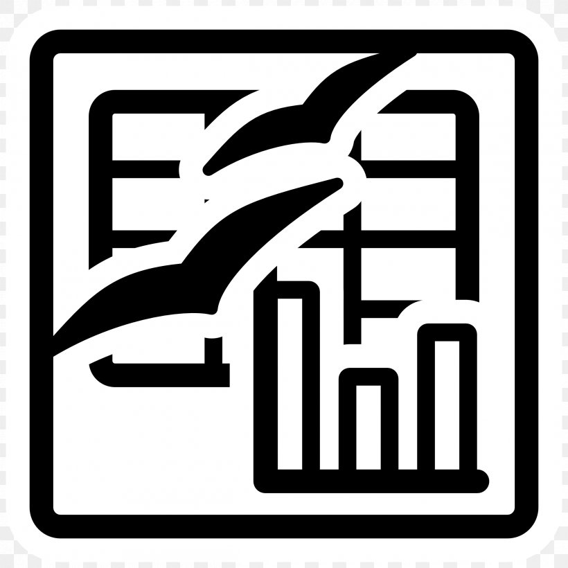 Spreadsheet Monochrome Icon, PNG, 2400x2400px, Spreadsheet, Area, Black And White, Brand, Document Download Free