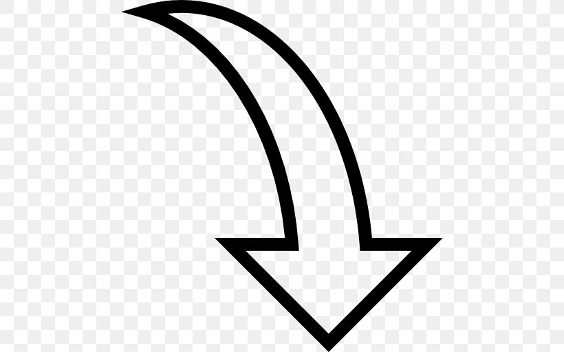 Arrow Curve Clip Art, PNG, 512x512px, Curve, Area, Black, Black And White, Drawing Download Free