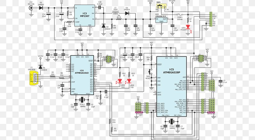 Electrical Network Electronics Electronic Circuit Printed Circuit Board Arduino, PNG, 640x452px, Electrical Network, Arduino, Area, Circuit Component, Diagram Download Free