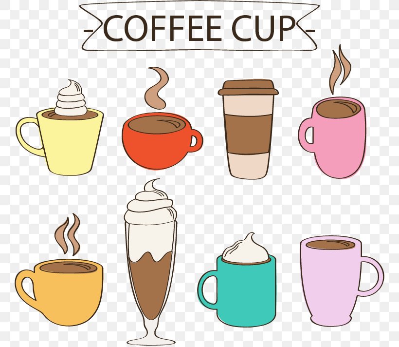 Coffee Latte Cappuccino Tea Cafe, PNG, 760x712px, Coffee, Artwork, Cafe, Caffeine, Caffxe8 Macchiato Download Free