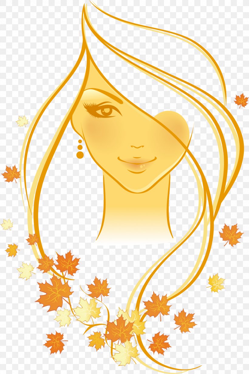 Woman Autumn Cartoon Illustration, PNG, 1203x1809px, Watercolor, Cartoon, Flower, Frame, Heart Download Free