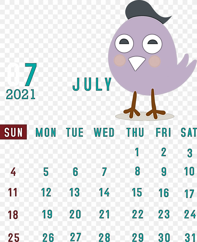 July 2021 Calendar July Calendar 2021 Calendar, PNG, 2440x2999px, 2021 Calendar, July Calendar, Beak, Birds, Diagram Download Free