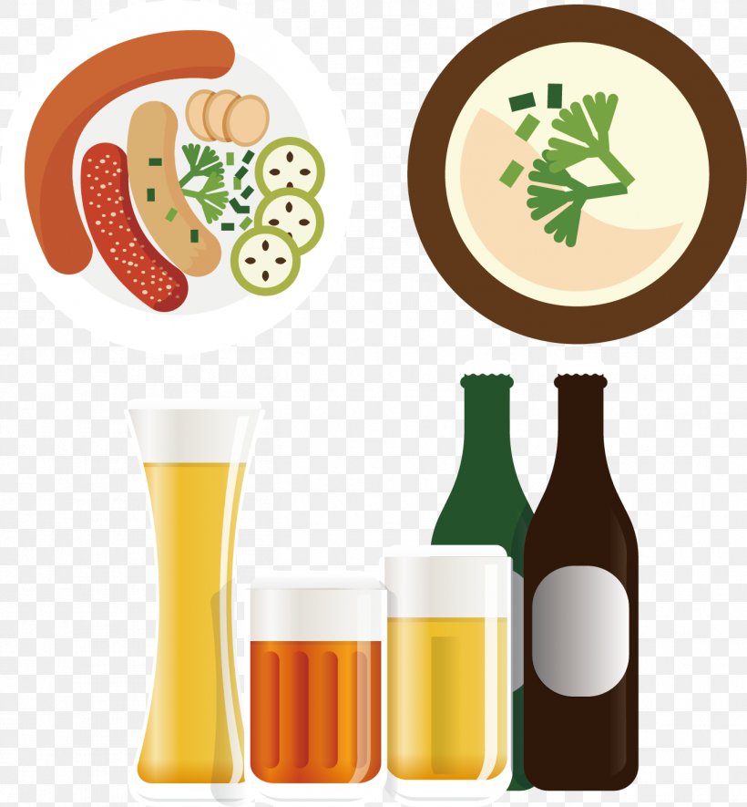Beer Vector Graphics Illustration Clip Art, PNG, 1361x1469px, Beer, Diet Food, Food, Fruit, Glass Bottle Download Free