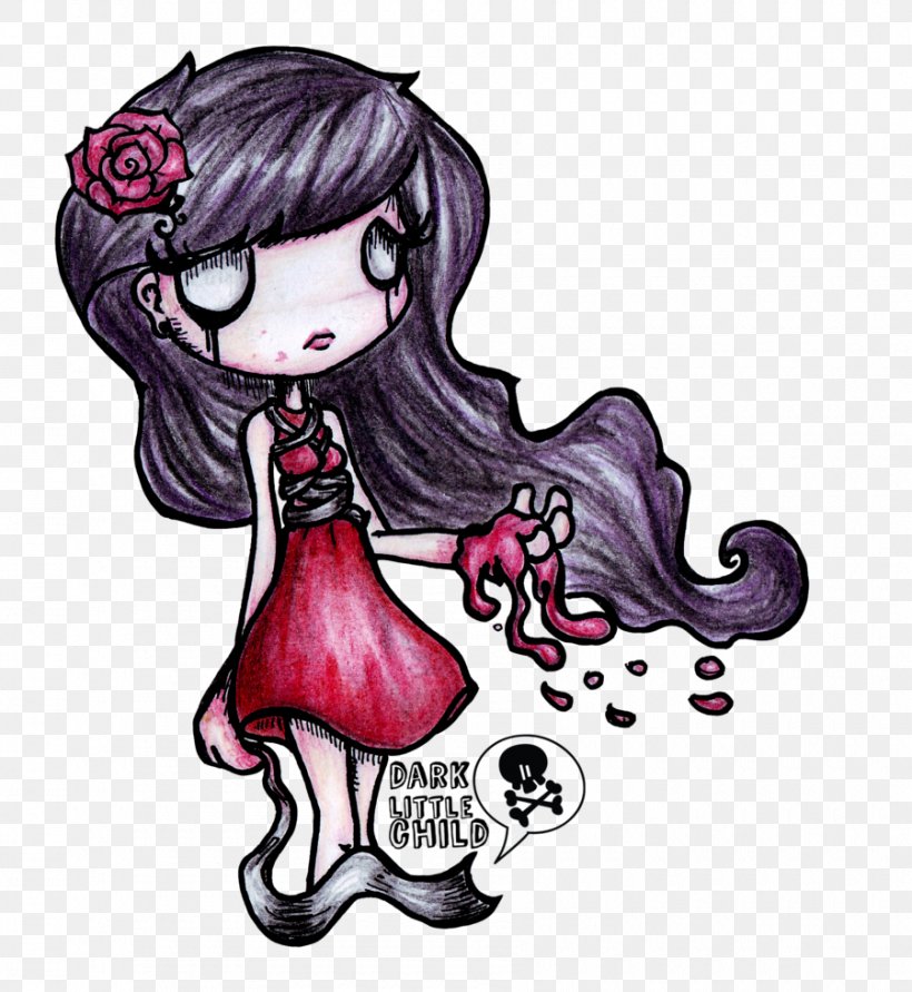 Illustration Cartoon Legendary Creature Black Hair Product, PNG, 900x979px, Watercolor, Cartoon, Flower, Frame, Heart Download Free