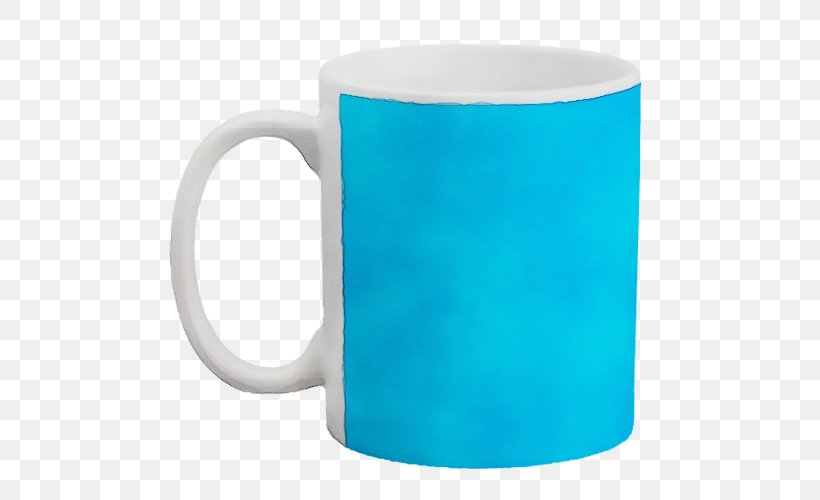 Mug Blue Cup Turquoise Design, PNG, 500x500px, Watercolor, Aqua, Azure, Blue, Cup Download Free