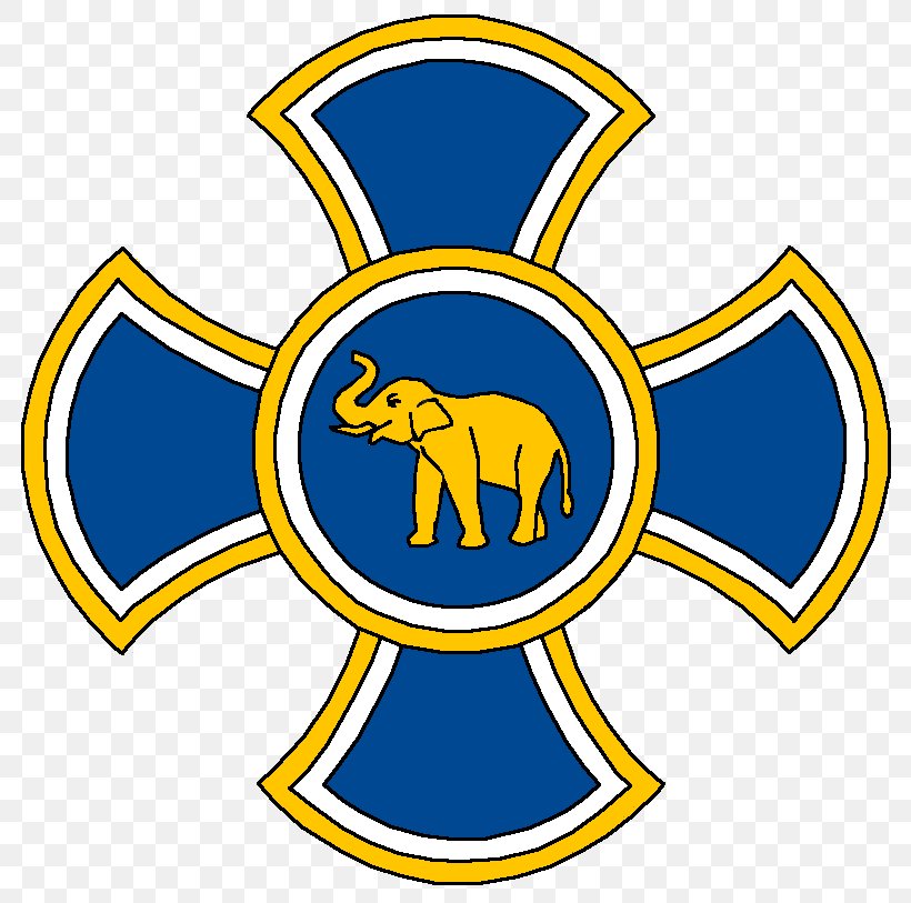 Royal Order Of The Elephant Of Godenu Royal Order Of The Elephant Of Godenu Elephantidae, PNG, 814x813px, Godenu, Area, Badge, Dynastic Order, Elephantidae Download Free
