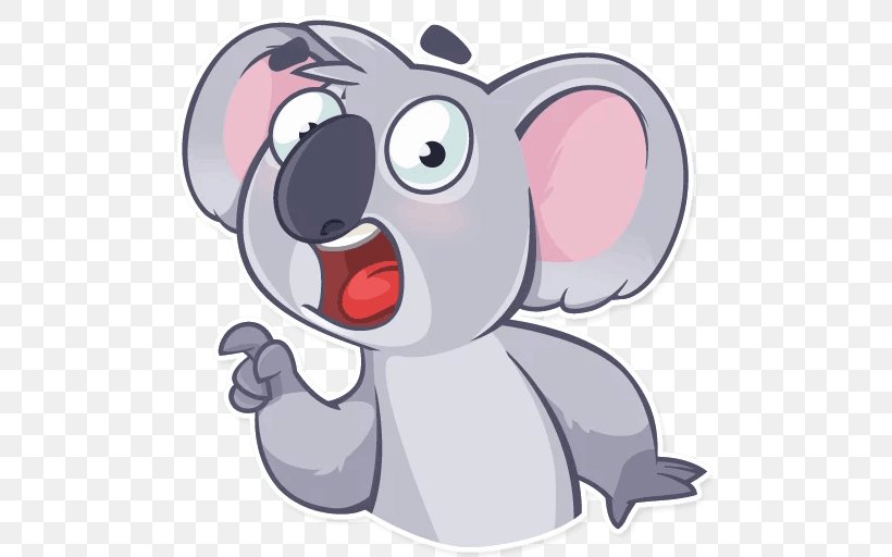 Koala Bear Sticker Telegram Clip Art, PNG, 512x512px, Koala, Animal, Bear, Cartoon, Elephant Download Free