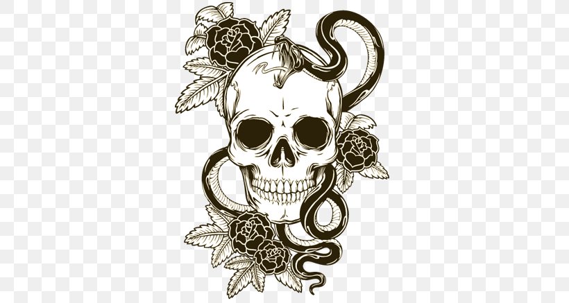 Decal Snake Skull Calavera Rose, PNG, 640x437px, Decal, Art, Body Jewelry, Bone, Calavera Download Free