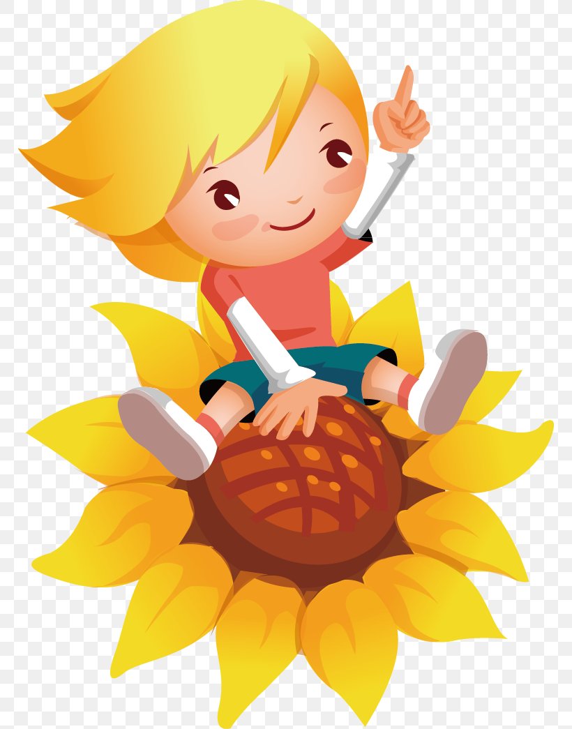 Common Sunflower Cartoon, PNG, 768x1045px, Common Sunflower, Art, Cartoon, Child, Comics Download Free