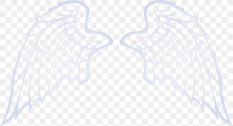 White Wing Line Art Line Symmetry, PNG, 3000x1630px, Wings, Angel, Angle Wings, Bird Wings, Line Download Free