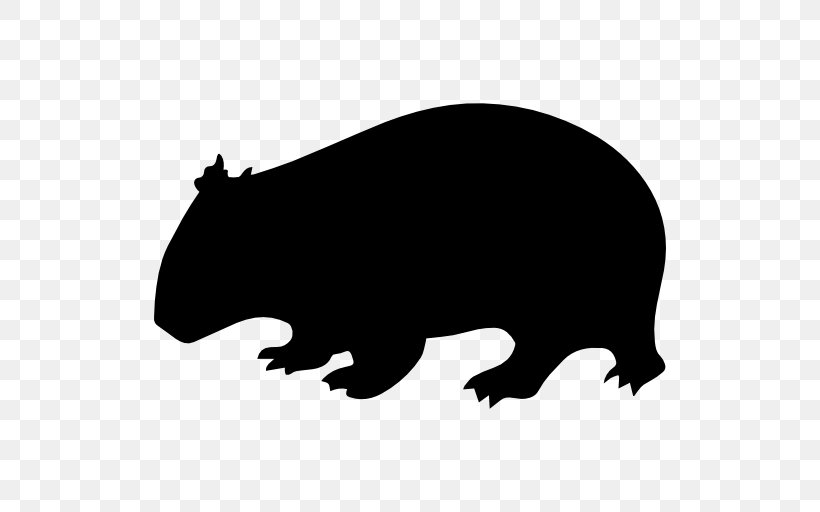 Wombat Koala Clip Art, PNG, 512x512px, Wombat, Bear, Beaver, Black And White, Carnivoran Download Free