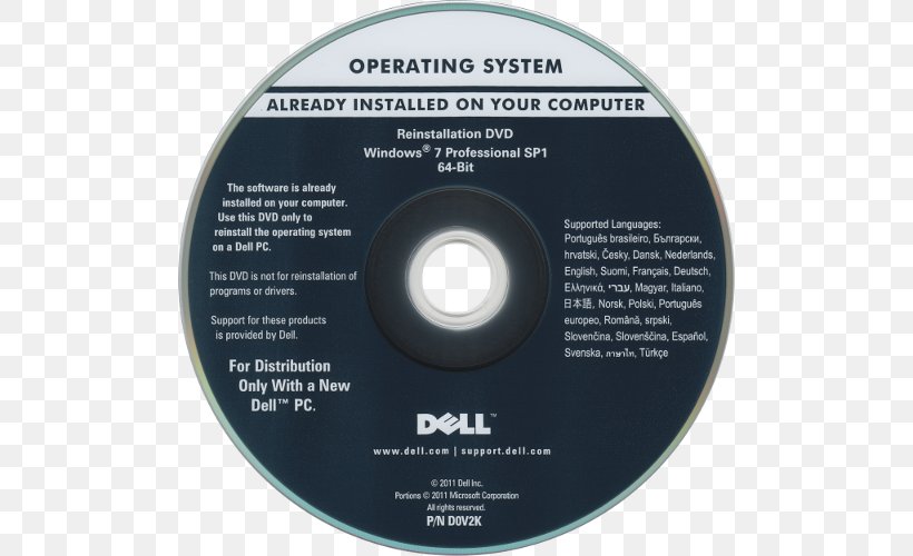 Dell Windows XP Windows 7 Operating Systems, PNG, 500x500px, Dell, Brand, Compact Disc, Computer Software, Data Storage Device Download Free