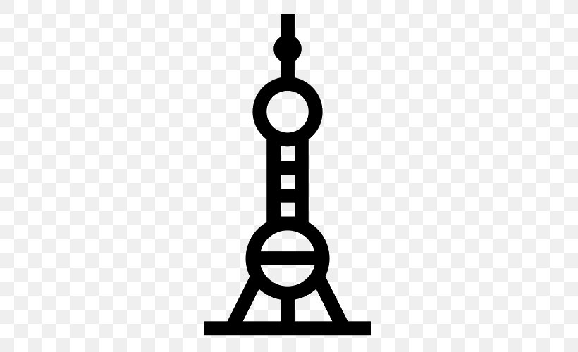 Oriental Pearl Tower, PNG, 500x500px, Oriental Pearl Tower, Area, Black And White, Shanghai, Symbol Download Free
