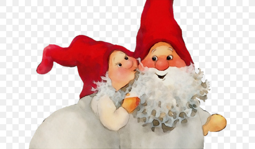 Santa Claus, PNG, 640x480px, Watercolor, Christmas Eve, Figurine, Garden Gnome, Paint Download Free