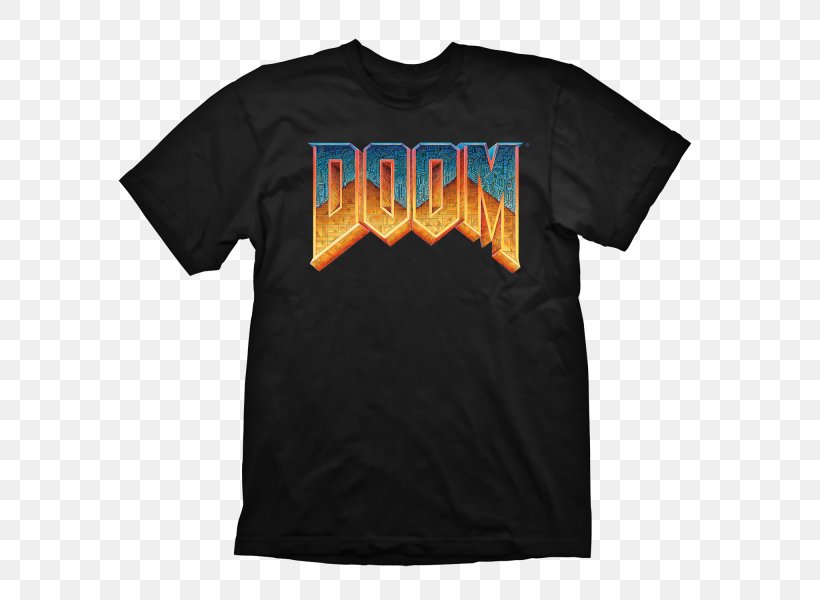 DOOM T-shirt Top Sleeve, PNG, 600x600px, Doom, Active Shirt, Black, Brand, Casual Attire Download Free
