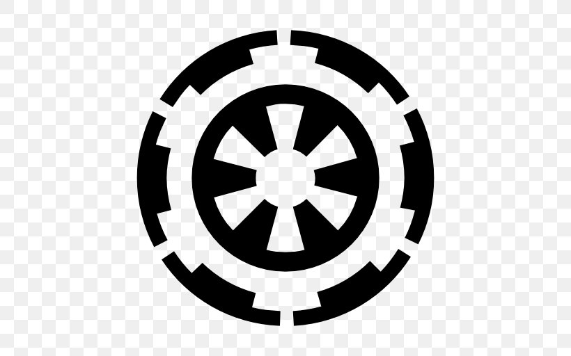 Galactic Empire Star Wars Rebel Alliance Decal, PNG, 512x512px, Galactic Empire, Area, Black And White, Decal, Empire Strikes Back Download Free
