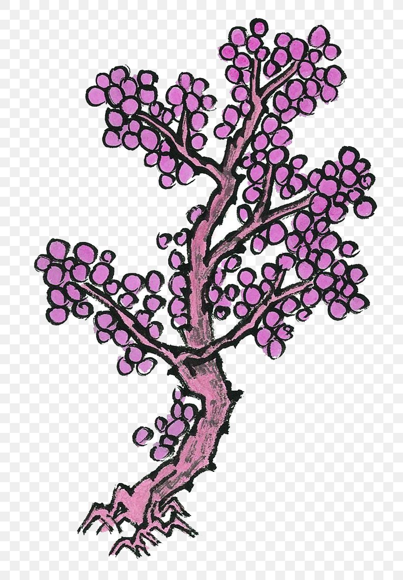 Manual Of The Mustard Seed Garden Branch Purple Tree Chinese Painting, PNG, 800x1179px, Manual Of The Mustard Seed Garden, Art, Branch, Chinese Painting, Flower Download Free