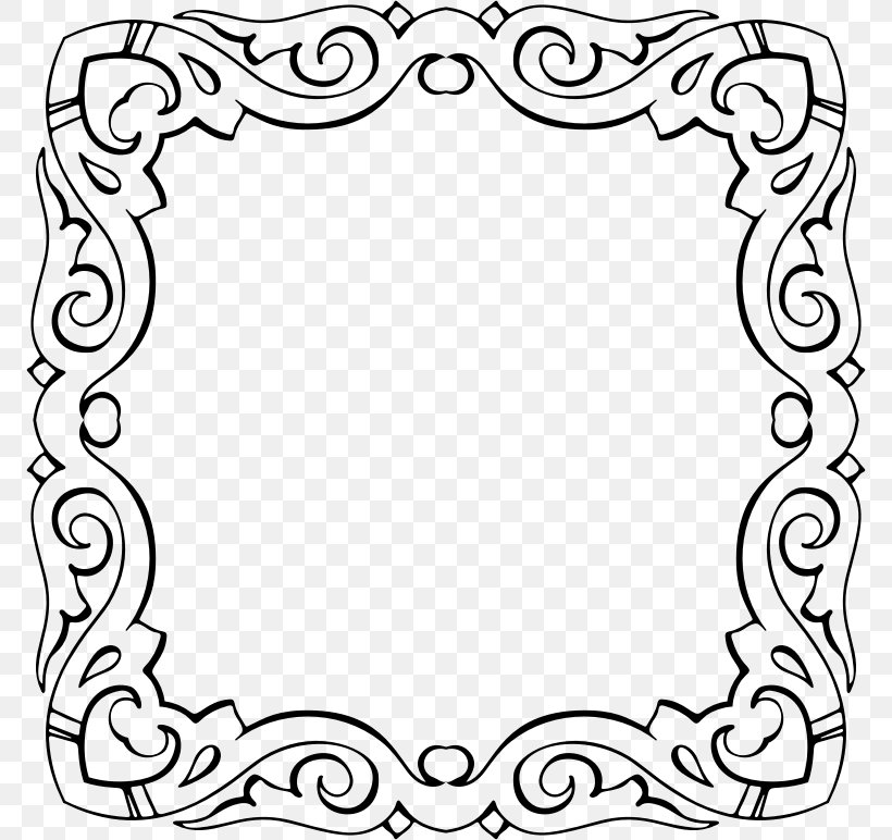 Picture Frames Calligraphy Clip Art, PNG, 772x772px, Picture Frames, Area, Art, Black, Black And White Download Free