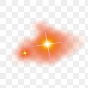 Yellow Star Light Halo Effect Element PNG