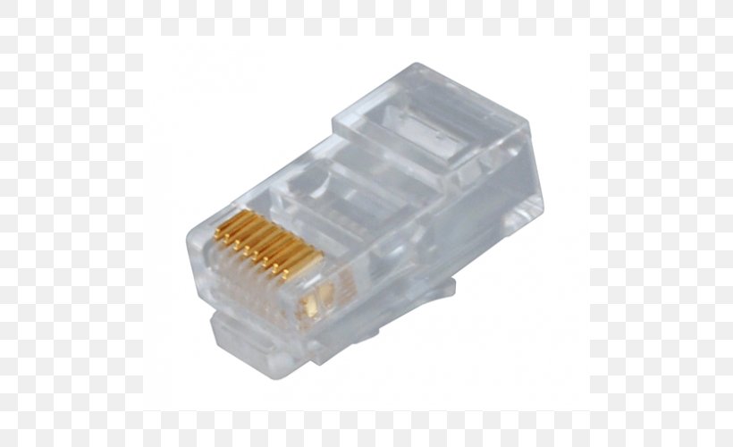 8P8C Electrical Connector Registered Jack Category 5 Cable Twisted Pair, PNG, 500x500px, Electrical Connector, Cable, Category 5 Cable, Category 6 Cable, Electrical Cable Download Free