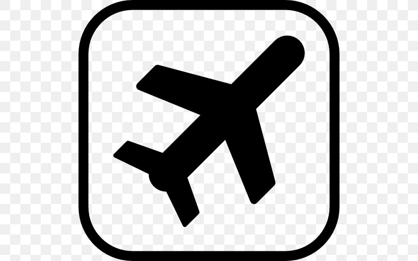 Airplane Air Travel Clip Art, PNG, 512x512px, Airplane, Air Travel, Airport, Area, Black And White Download Free