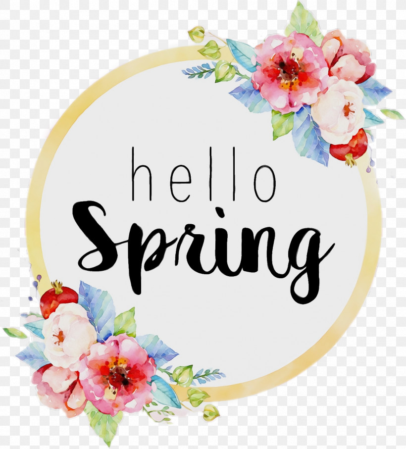 Text Cut Flowers Spring Greeting Flower, PNG, 1427x1580px, Watercolor, Blossom, Cut Flowers, Flower, Greeting Download Free