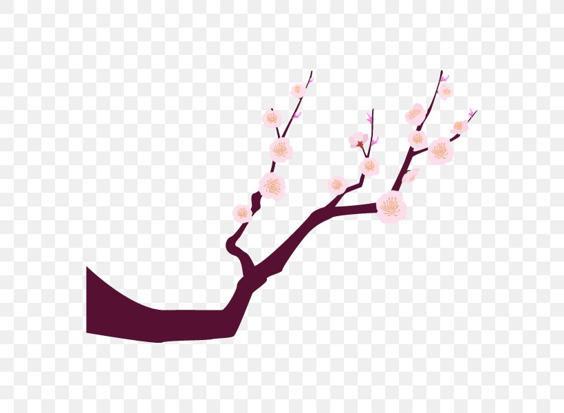 Plum Blossom Branch Illustration Illustrator Tree, PNG, 600x600px, Plum Blossom, Blossom, Branch, Cherries, Cherry Blossom Download Free