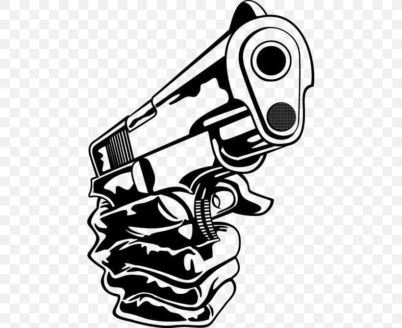 Firearm Weapon Handgun, PNG, 670x670px, Firearm, Art, Automotive Design, Black, Black And White Download Free