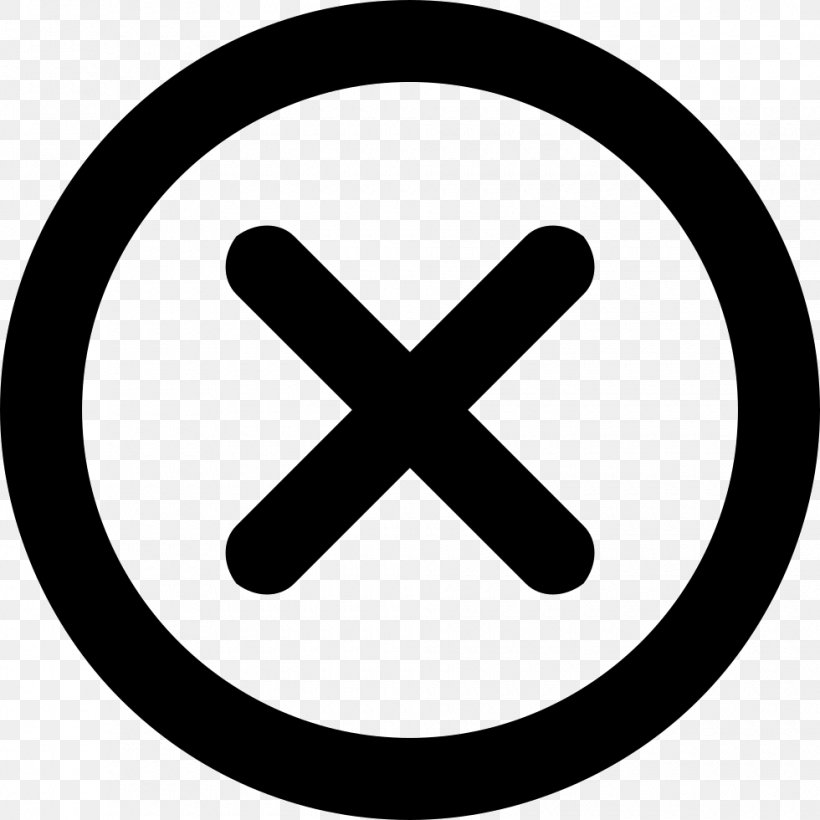 X Mark Symbol Check Mark, PNG, 980x980px, X Mark, Area, Black And White, Check Mark, Cross Download Free