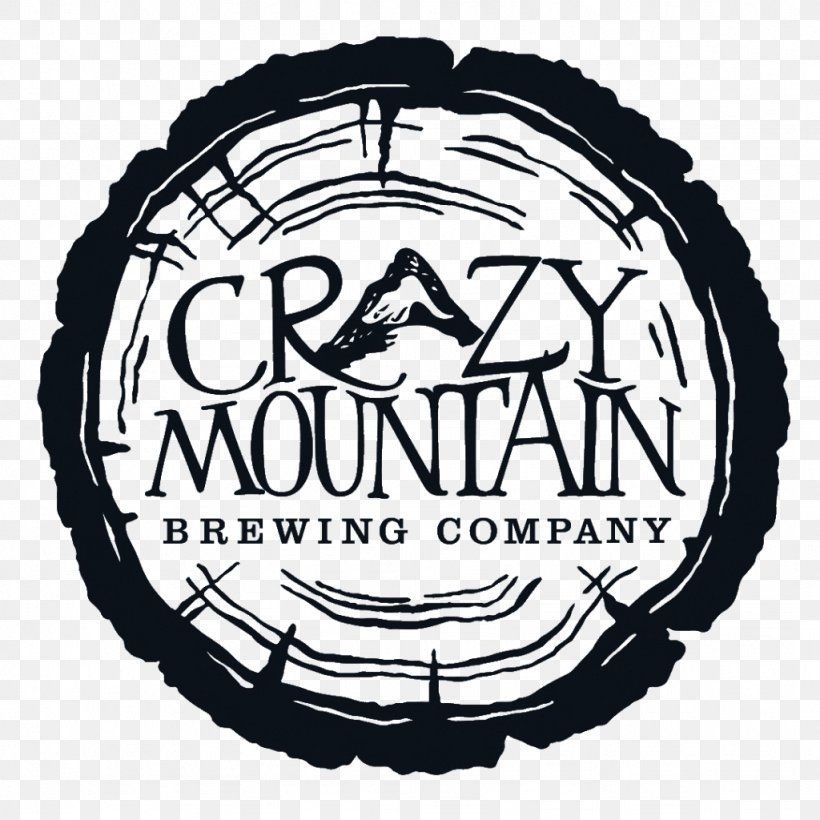 Crazy Mountain Brewery Taproom And Beer Garden Crazy Mountain Brewing Company Logo, PNG, 1024x1024px, Crazy Mountain Brewing Company, Beer, Beer Bottle, Black And White, Bottle Download Free