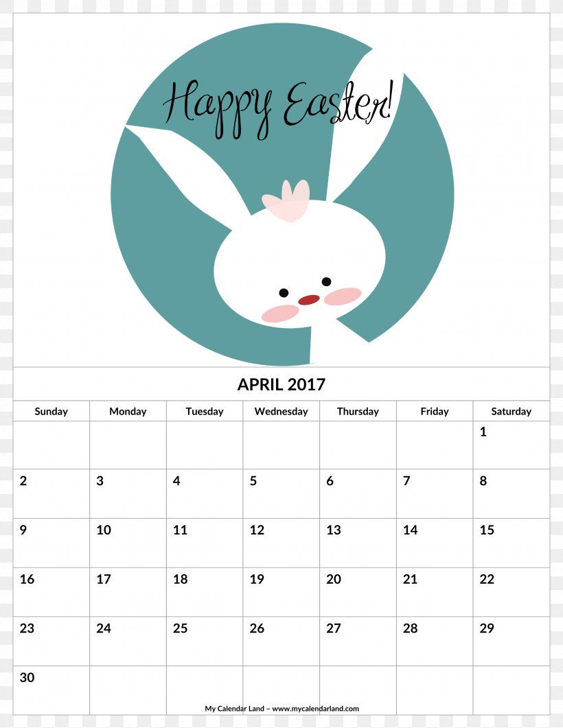 Easter Bunny Happy Easter! Gift Wedding Invitation, PNG, 2550x3300px, 2018, Easter Bunny, Calendar, Craft, Easter Download Free