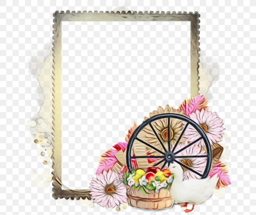 Picture Frame, PNG, 690x690px, Watercolor, Flower, Paint, Picture Frame, Wet Ink Download Free