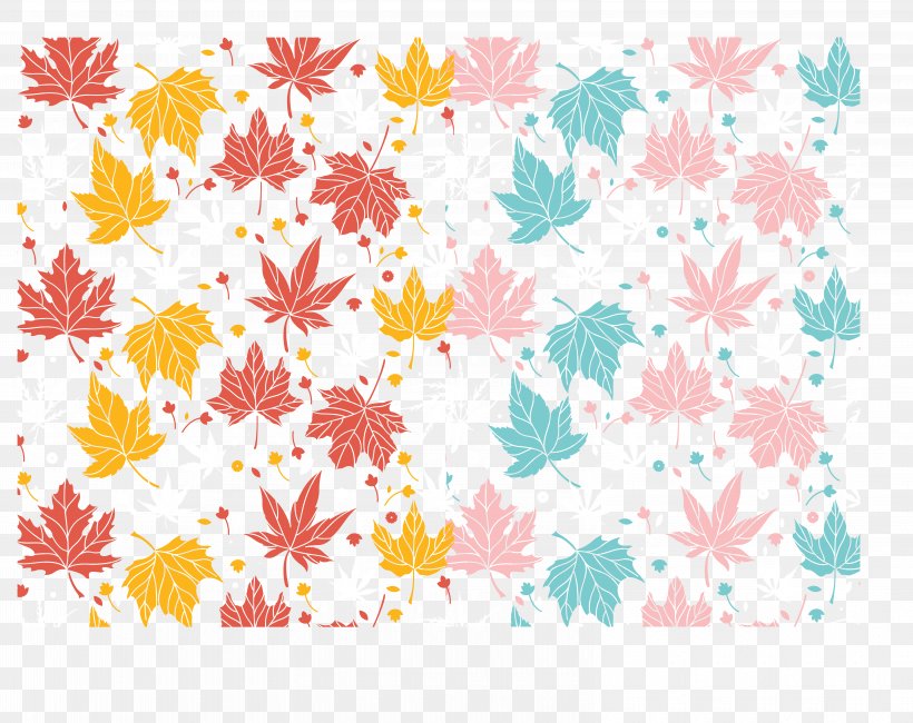 Seamless Color Maple Background, PNG, 6310x5008px, Leaf, Blue, Color, Designer, Floral Design Download Free