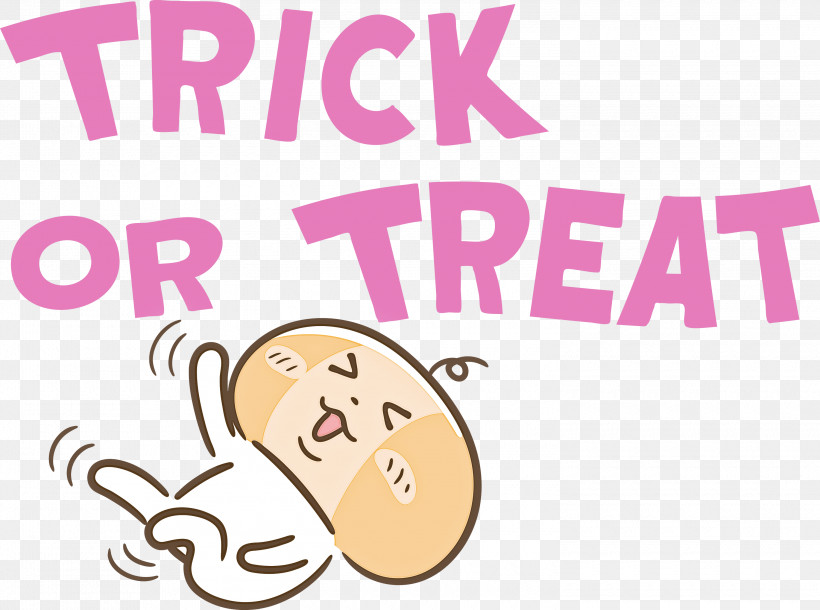 TRICK OR TREAT Halloween, PNG, 3000x2232px, Trick Or Treat, Behavior, Cartoon, Halloween, Happiness Download Free