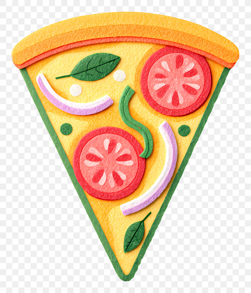 Slice Of Vegetarian Pizza - Colorful Pizza Slice Illustration PNG