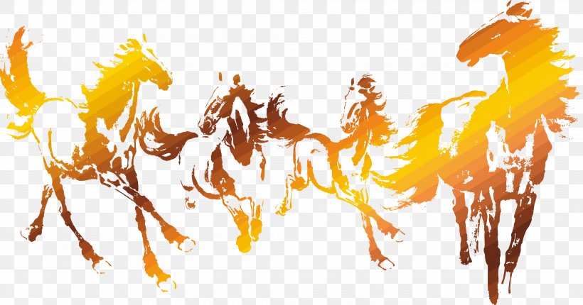 Galloping Horse Ink Wash Painting Icon, PNG, 4254x2233px, Galloping Horse, Art, Calligraphy, Coreldraw, Horse Download Free