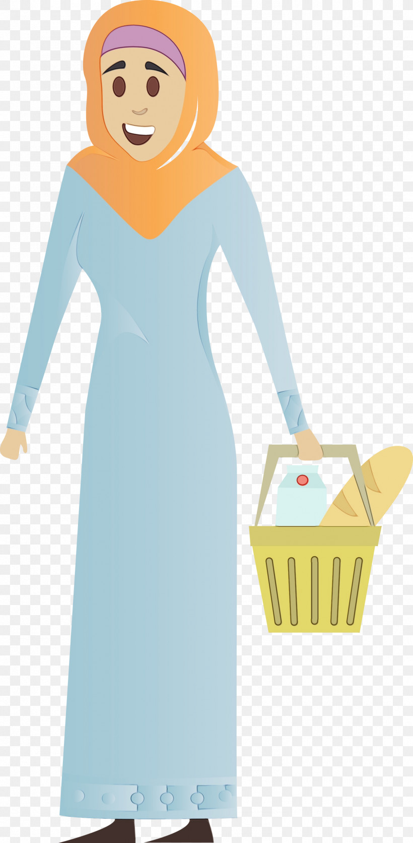 Cartoon Standing Dress, PNG, 1471x3000px, Arabic Woman, Arabic Girl, Cartoon, Dress, Paint Download Free