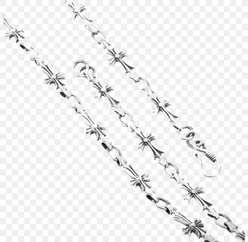 Cross Silver Chain Necklace, PNG, 800x800px, Cross, Area, Black And White, Chain, Chrome Hearts Download Free
