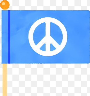Blue Flag - Blue Peace Flag With Symbol PNG