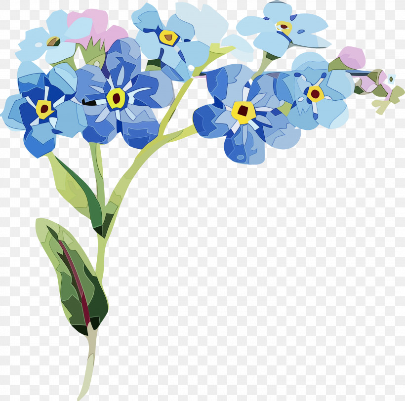 Floral Design, PNG, 3000x2972px, Watercolor, Artificial Flower, Blue, Floral Design, Floral Frame Download Free