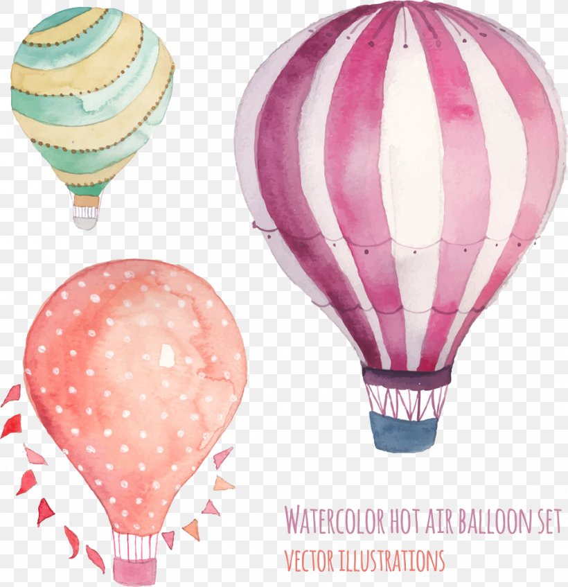 Hot Air Balloon Drawing Stock Photography, PNG, 967x1000px, Hot Air Balloon, Balloon, Birthday, Drawing, Pink Download Free