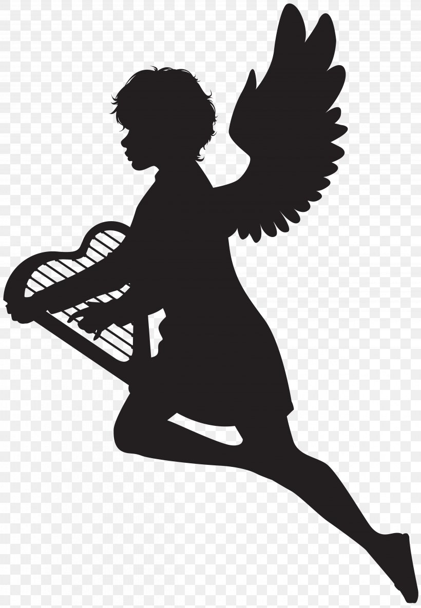 Silhouette Clip Art, PNG, 4843x7000px, Silhouette, Angel, Art, Black And White, Fictional Character Download Free