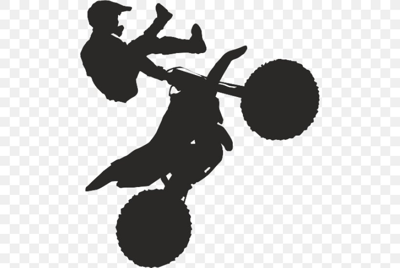 Freestyle Motocross Motorcycle Silhouette, PNG, 550x550px, Motocross, Black And White, Dirt Bike, Freestyle Motocross, Monochrome Photography Download Free