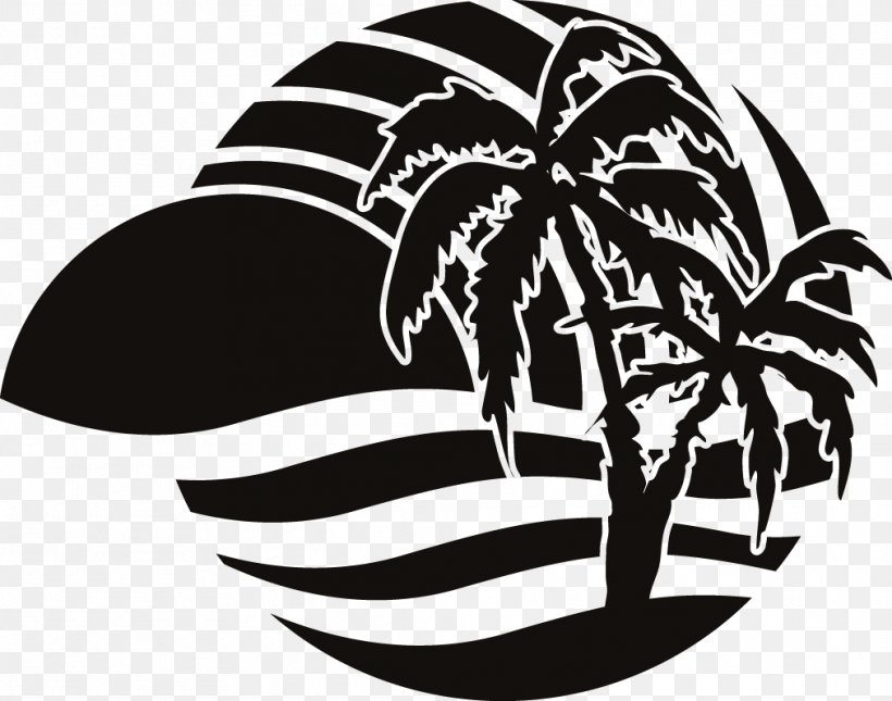 Vector Graphics Silhouette Beach Clip Art Logo, PNG, 1012x797px, Silhouette, Beach, Black And White, Campervans, Flowering Plant Download Free