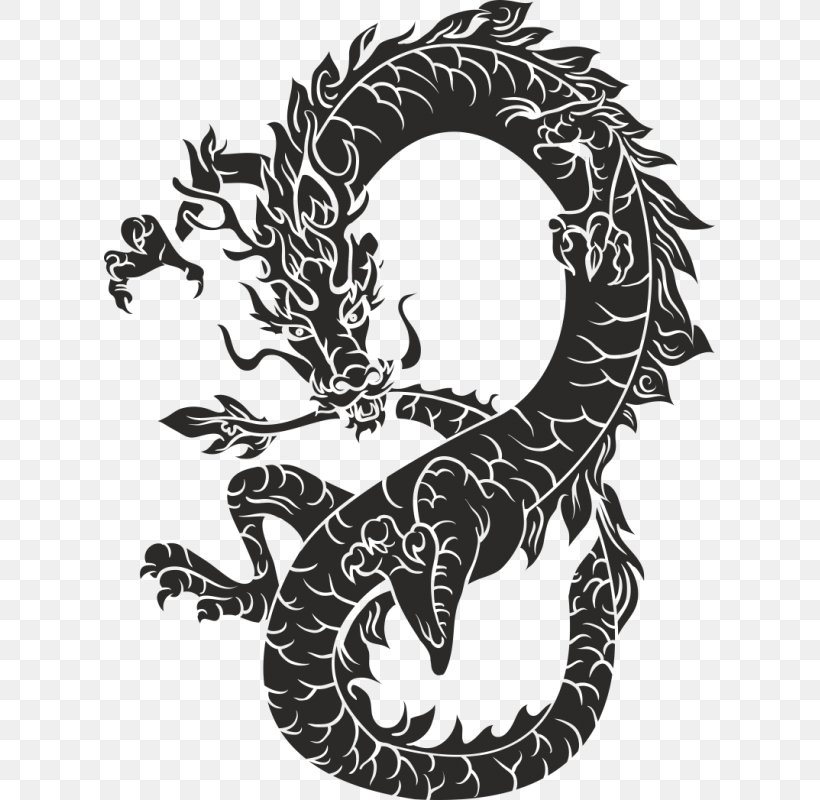 China Chinese Dragon Japanese Dragon, PNG, 800x800px, China, Airbrush, Art, Black And White, Chinese Dragon Download Free
