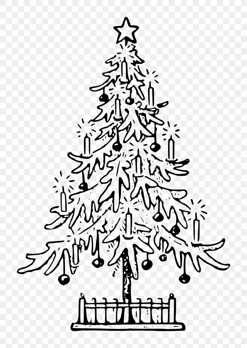 Drawing Christmas Tree Line Art, PNG, 1706x2400px, Drawing, Black And White, Branch, Calligraphy, Candle Download Free